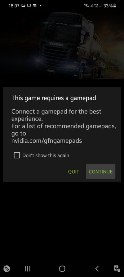 Gamepad notice