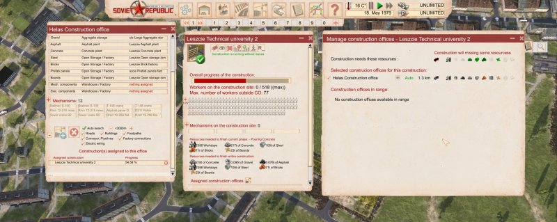 Construction, complex tasks