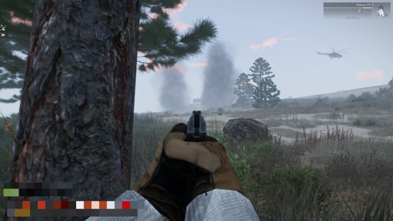 Mi-8 above the battlefield