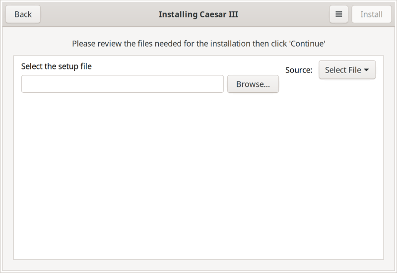 Select installer