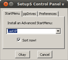 Start menu options