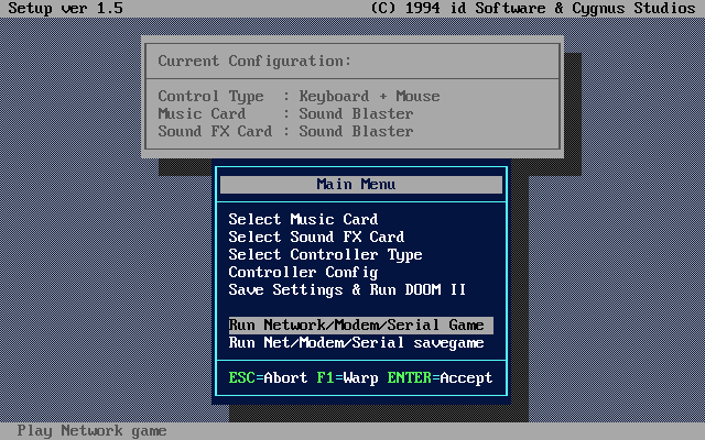DOSBox multiplayer Doom 2 setup