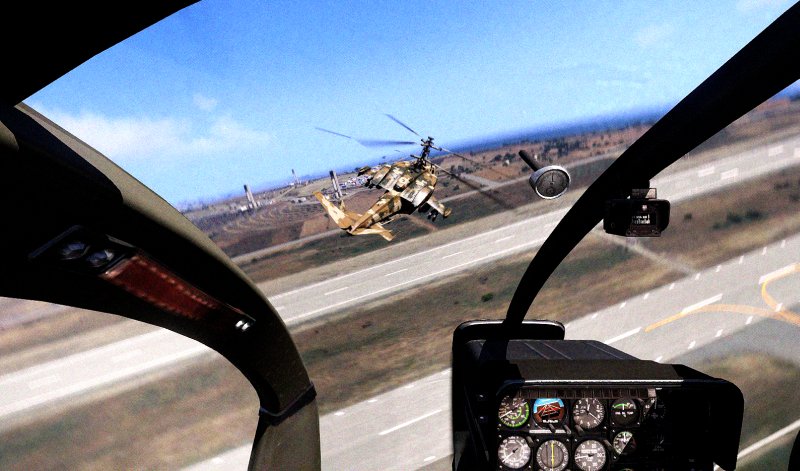Helicopters dogfighting
