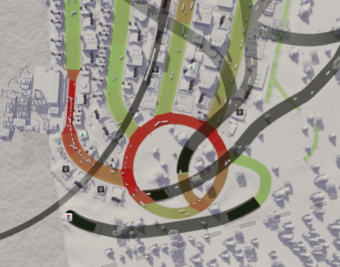 Industry roundabout, below ground