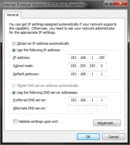 Configuring network
