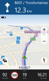 Nokia navigation, speed limit