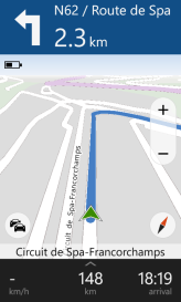 Nokia navigation, racetrack
